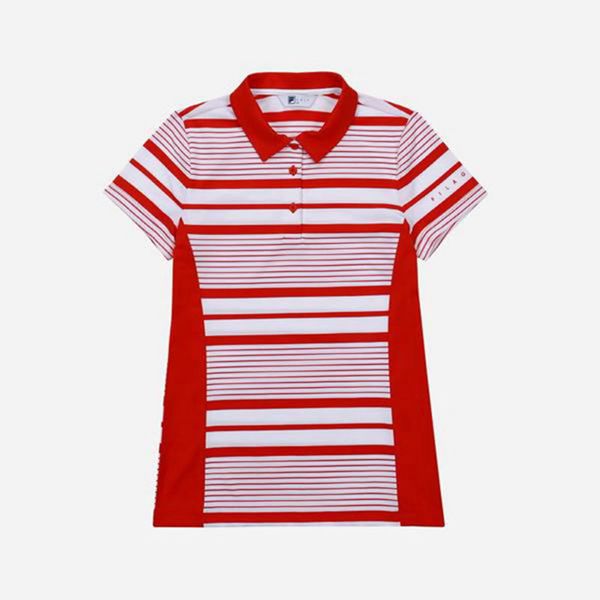 Fila Golf Striped S/S Women's Polo Shirts - Red,NZ 530-32579